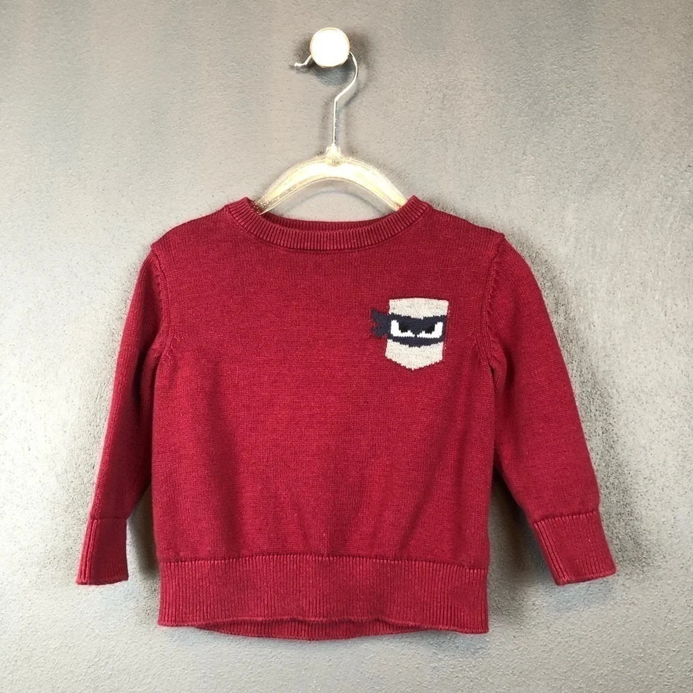 Oshkosh b’gosh Burgundy Ninja Sweater Pullover 18M